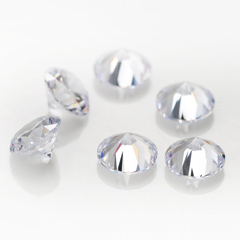 JIANGYUANGEMS 25pcs 9.0mm 5A Round Machine Cut White Cubic Zirconia Stone Loose CZ Synthetic Gemstone for Jewelry Making - Image 5